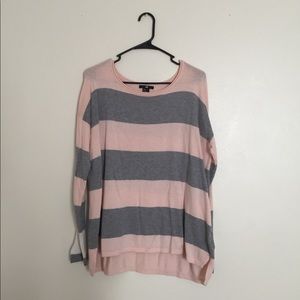 H&M pink & grey striped sweater